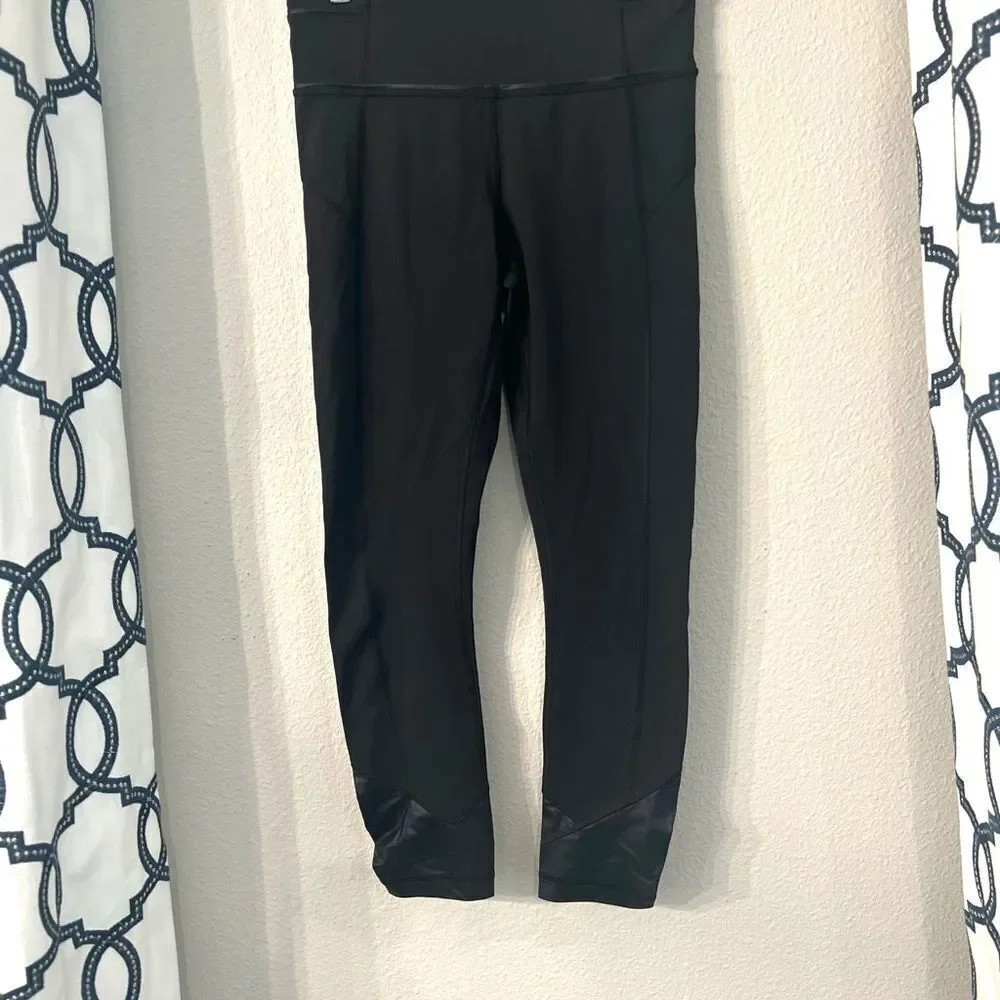 Lululemon Pace Queen Tight 7/8 Length Size 4 Black Reflective Full On Luxtreme - Picture 6 of 15